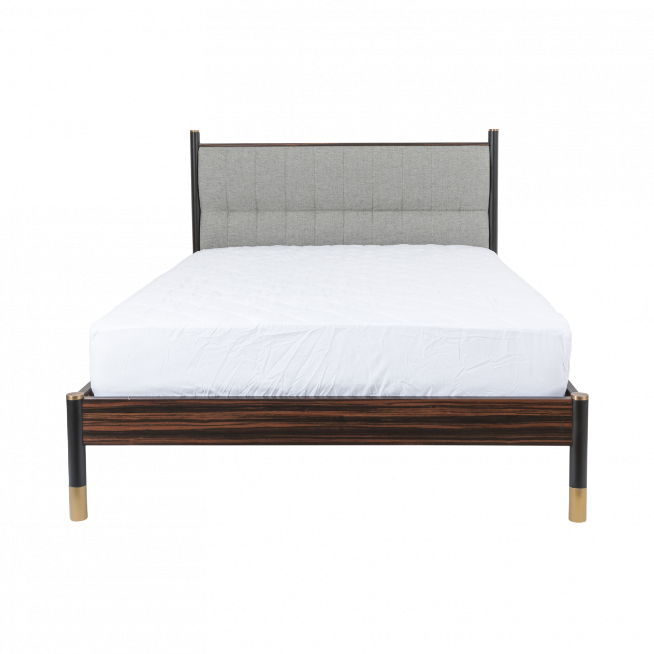 Bali Ebony Brown & Grey Fabric Kingsize Bedframe